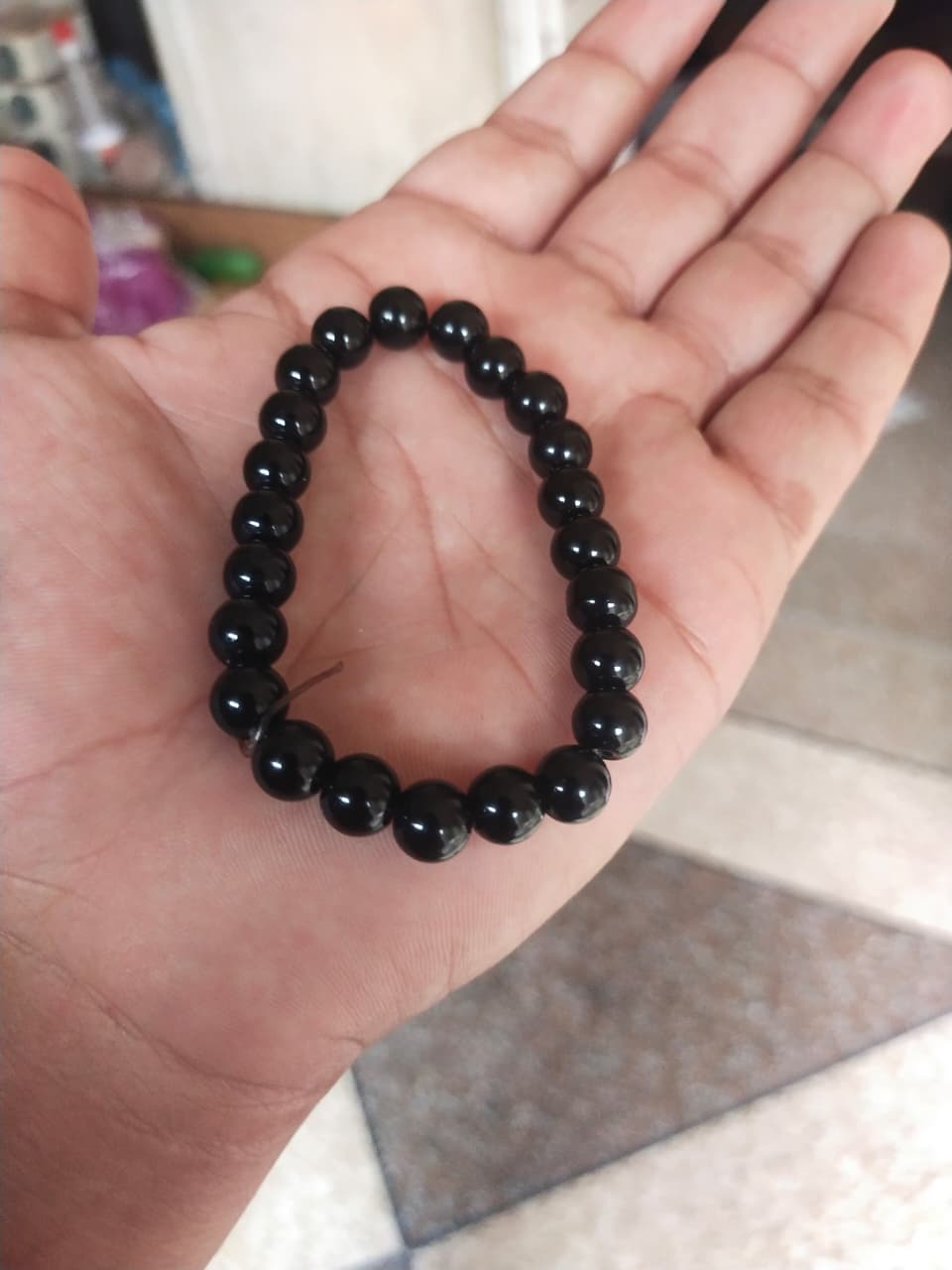Elite Aurapicks Black Bead Bracelet & Engraved Ring Set