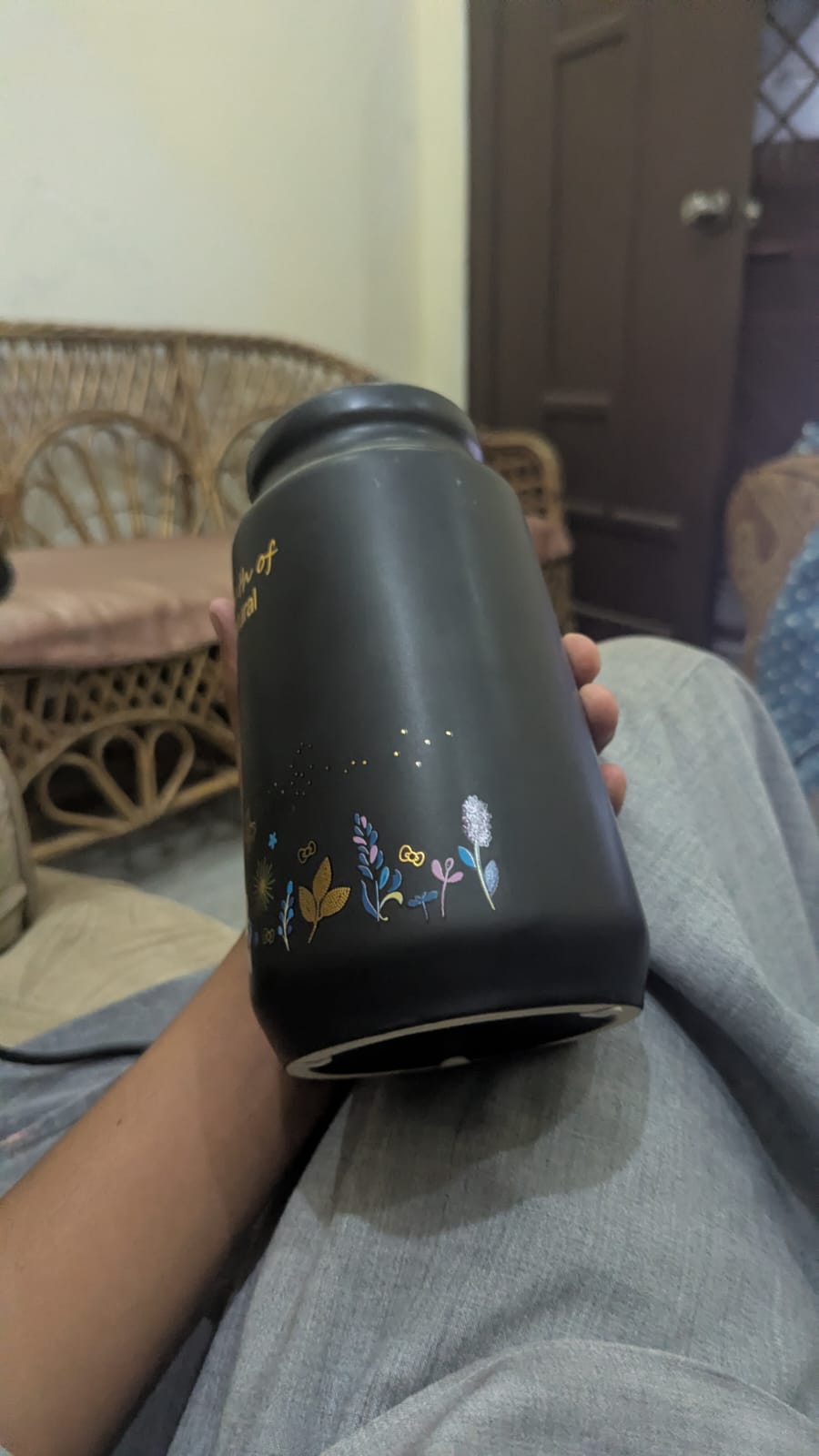Breath of Natural Insulated Water Bottle – Premium Matte Floral Flask  Description: